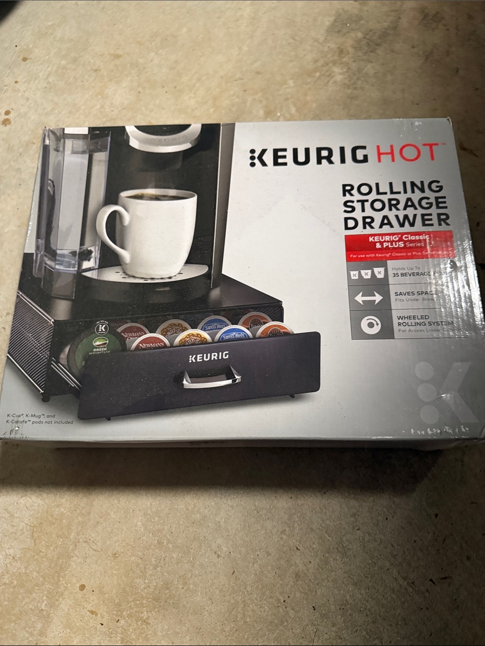 Keurig Hot Black Rolling K-Cup Storage Drawer